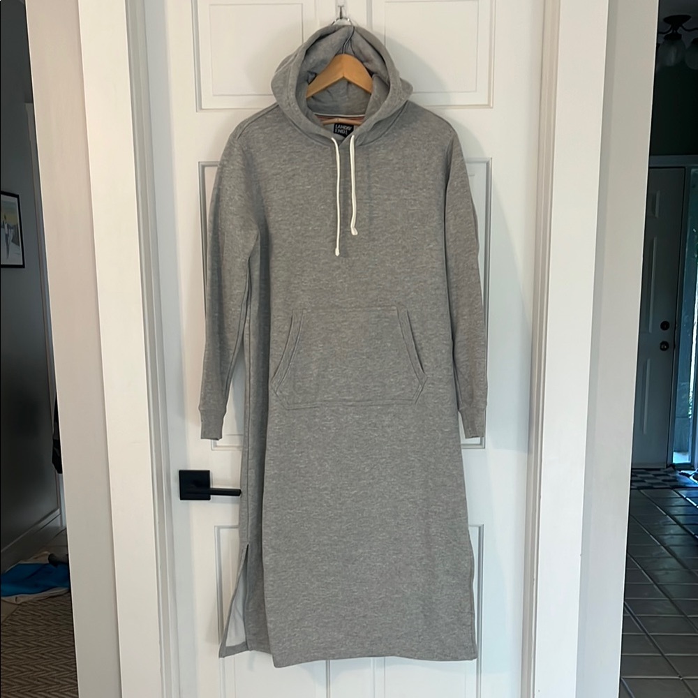 Lands’s End Casual Hooded Sweatshirt dress - Gray